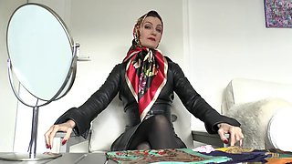 New Satin Headscarves Fitting and Youre on Jerk-off Duty in the Headscarf!