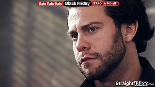 Teen student kneels while her teachers take out their cocks