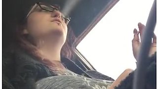 Teen Flashes Tits While Driving