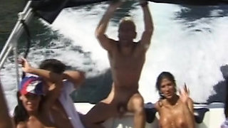 Astonishing German doll fucked hard on the boat