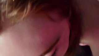 Horny perky redhead teen gives hot blowjob in POV