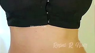 Resmi-r-nair Black Saree(2K) - amateur homemade solo with Indian mom desi