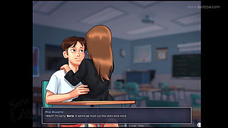 Two milfs in a day: gloryhole blowjob from blonde Pamela lifeguard and then French teacher seduces Boris in college after class