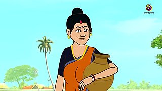 Cartoon fantasy with creampie featuring an inexperienced Indian girl and her stepbrother