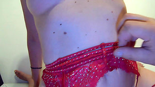 Extreme POV Close up Creampie with Hot MILF in Red Stockings