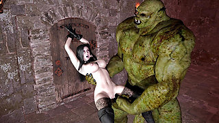 Sexy Yennefer Fucked and Bred By Giant Green Orc and Creampied