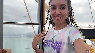 Public Exposure On Ferris Wheel - Strange Girl Helps Me In Her Mouth