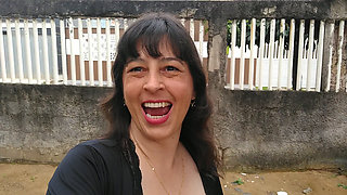 My wife masturbates herself naked in front yard