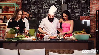 Sweet sloppy blowjob In The Kitchen