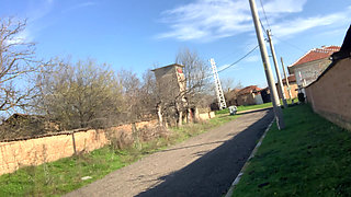 Walking naked at sunny day