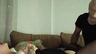 Old man playing with hot blonde milf in stockings nice wet pussy