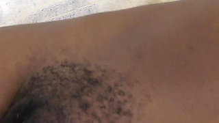 Ebony Hairy Pussy for Big White Cock