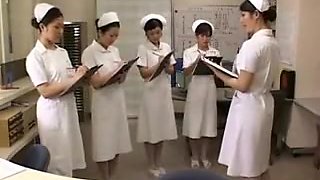 Slutty Japanese nurse rides a patient's hard pole until she