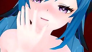 Genshin Impact Keqing Undress Dance and Nude Sex Mmd 3D Blue Hair Color Edit Smixix