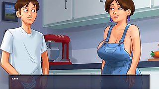 Diane's full view fuckfest moments in Summertime Saga game with all the hot aunt action