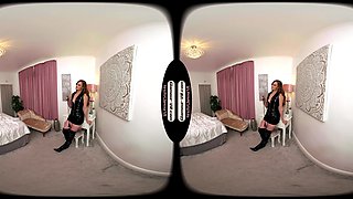 Honour May Black Pvc Zipper Dress Cuckold Taunt Treat For Boyfriend - 8k Vr