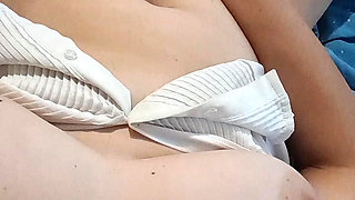 Milf secretary masturbates outside work