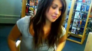 Teen GF Flashing in Public Library!