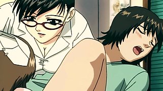 Uncensored Hentai: Sexy Dominant Doctor & a Pretty Submissive Busty Nurse Have Fun With Their Patient