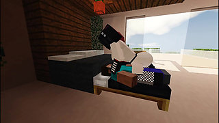 Gothic girl can't control herself and fucks me sensually  Minecraft Jenny Mod