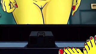 Tarantino Parody. Once Upon Time a... Housewife Mrs Sinpsom Teases with Dirty Feet. Cartoon Foot Fetish
