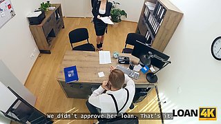 Daruma Rai gets her tight ass drilled hard by her loan officer, while wearing glasses and giving a stunning interview