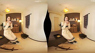 Japanese milf hot massage scene in VR