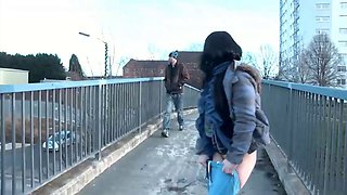 Fetish babe pissing in public