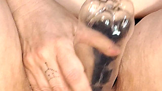 Masturbating My Clit with Plastic Bottle.