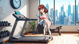 Gym sex, girl with big boobs fucked by bodyguard with big dick.