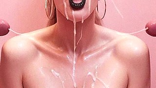 Gloryhole with Amanda Blonde's Leisure Activities. Bukkake, Blowjob, Handjob with Curvy Beauty Woman