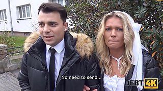 DEBT4k. Groom has to watch brides sex with insistent debt collector