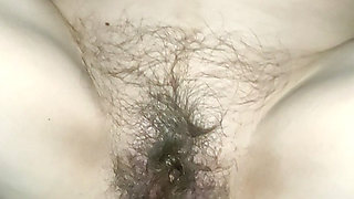 Hairy pussy wants a cucumber change from cock