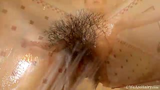 Jennifer Tate is caught playing in the shower - WeAreHairy
