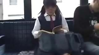 schoolgirl seduced leg fucked by geek on bus