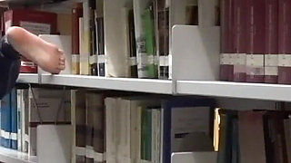 Library Squirts All Over Her Face & Swallow Squirt!