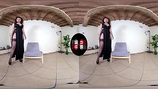 Seductive Sofia Gives You A Steamy Hot Foot Tease; Stunning Brunette Leg And Foot Fetish Stocking Virtual Reality Video