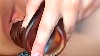 Double Penetration, Dumbbell and Huge Dildo in Pussy
