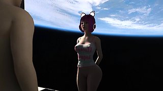 Cute japanese anime catgirl gets fucked on a space station