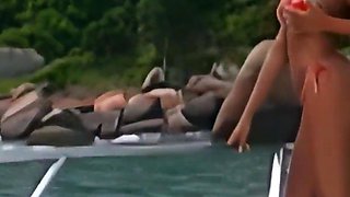 Blonde Island Girl Priscila Prado With Tan Lines Gets Fucked In Her Ass On a Boat