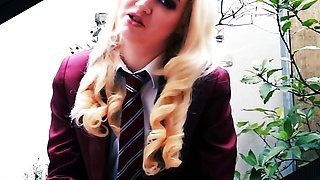 Teen Schoolgirl Tells You How To Wank Your Cock