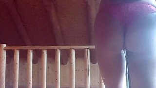 Glamour babe with big boobs masturbates in lingerie