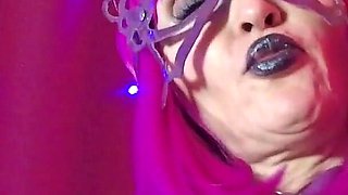 Dominatix Eva Latex Femdom Fetish Purple Rubber Big Ass MILF BDSM Solo Fuck Machine Hot High Heels
