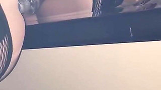 Slut Rides Huge Dildo While Sucking Cock