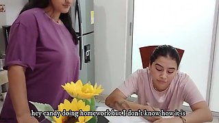 Latina Lesbian Stepmom Asks Her Beautiful Stepdaughter to Fuck Her Pussy