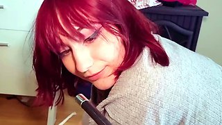 Amateur redhead slut gives a great pov blowjob