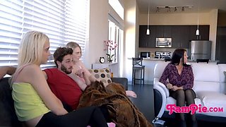 Step Family Threesome Blowjob - Petite Stepsis & Stepbro Taboo Fuck