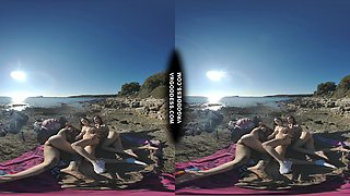 Cheri Josie Poppy Early Spring Nude Beach On A Cold Vacation Day