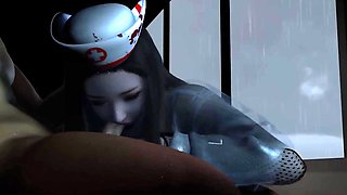 3D Cute Asian Nurse Cheating with Stranger in the Hospital