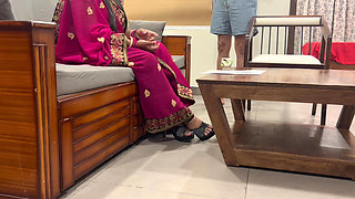 Indian desi VVIP rich lady owner's pussy fucked by her Besharam young boy maid at her own house with clear hindi conversation.